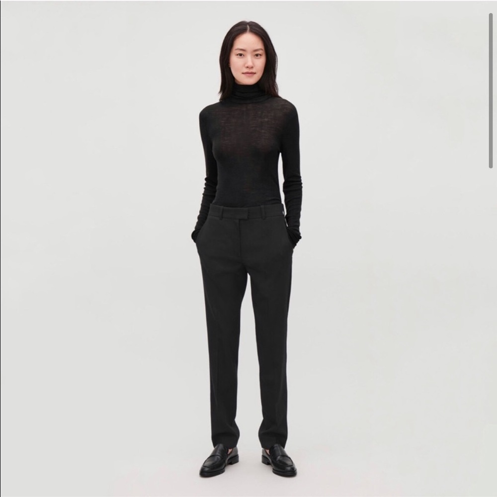 COS / Tailored Black Wool Trousers / Size 10 - Picture 3 of 6